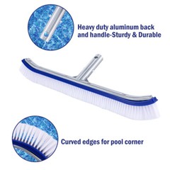 18&Prime; PRO BRUSH Extra-Wide Nylon Pool Brush Designed for Use with Vinyl Lined Pool