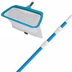 POOLWHALE Pool Skimmer Rake Fine Mesh Net with 12FT Telescopic Aliminum Pool …
