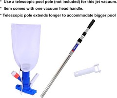 Blue Pool Spa Jet Vacuum Cleaner with Brush for Above Ground Pools