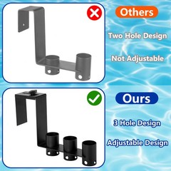 2 Pcs Adjustable Pool Fence Hooks, Metal Pool Fence Hangers Suitable for 1.4-…