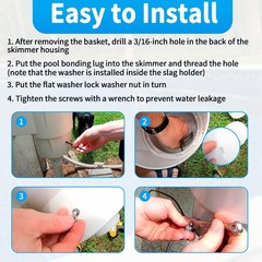 Pool Bonding Plate Kit for Hayward & Most Skimmers GYPNS BWB680AG