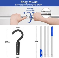 Pool Pole Hooks for Robotic Pool Cleaner with 2 PCS Pool Hooks for Poles &5.2 Ft