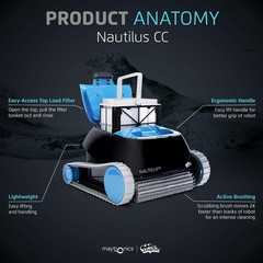 Dolphin Nautilus CC Automatic Robotic Pool Vacuum Cleaner, Wall Climbing Scrubbe