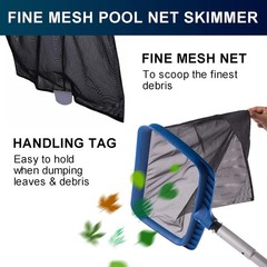 « Pool Skimmer Net & Brush Combo, Fine Mesh, 17.5 in Head, Wall Cleaner