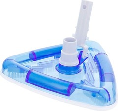 Weighted Transparent Triangular Pool Vacuum Head with Swivel Hose Connection and