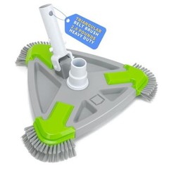 Weighted Triangular Pool Vacuum Head with Side Brushes, 13.5&Prime; Manual 13.5 INCH