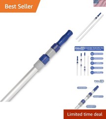 Durable 12 FT Telescopic Aluminum Pool Pole – Ideal for Skimmers & Brushes