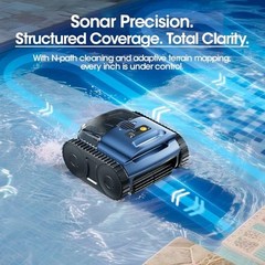 Robotic Pool Vacuum Cordless Track Drive Sonar Navigation