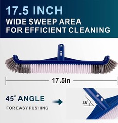 POOLAZA 17.5&Prime; Pool Brush Head for Inground & Above-Ground Pools