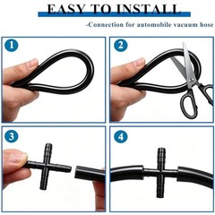 6.6 FT Vacuum Hose Automotive 1/8&Prime; 5/32&Prime; 3/16&Prime; 6.6FT-6Values(1/8&Prime;~3/8&Prime;) Black