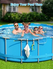 Pool Hooks for Poles – Adjustable 3-Hook Pool Pole Hanger for Above Ground Po…