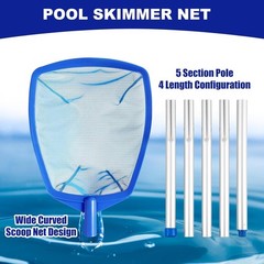 Pool Skimmer – Pool Skimmer Net with 5 Section Adjustable Telescopic Aluminum…