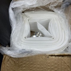 Discharge Hose Lay Flat Hose 1.25” x 30 Feet White Backwash Drain Hose w/Clamp