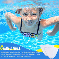 4 Pcs Pool Cleaner Fine Filter Bag Pool Spa Part Replacement Compatible with Aqu