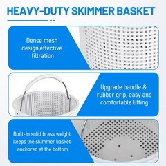 Inground Pool Skimmer Basket Replacement 7 Inch Weighted Stainless Steel Handle