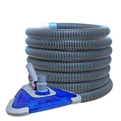 POOLWHALE Professional 1-1/2-Inch x 24-Feet Swimming 24ft Hose with Vac Head