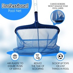 Pool Skimmer Net, Heavy Duty Leaf Rake Cleaning Tool, Fine Mesh Net Bag Catch…