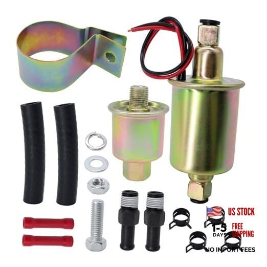 Universal 6 Volt Electric Fuel Pump with Installation Kit Replacement for E8011