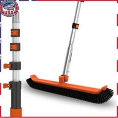 LAANPOLE 16FT Telescopic Pool Brush with Heavy Duty Pole for Cleaning