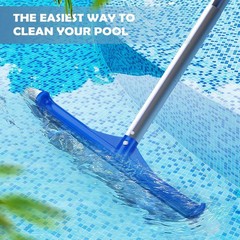 Pool Brush – 17&Prime; Pool Brush Head for Cleaning Pool Walls, Curved Ends High-Ef…