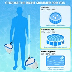 Ultra Fine Mesh Pool Skimmer Net for Sand, Silt, Pollen & Debris Removal