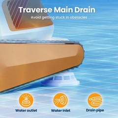 Poolmate Hydro 3 Robotic Pool Cleaner for Inground/Above Ground LightYellow