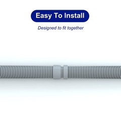 Poolvio Professional Swimming Pool Vacuum Cleaner Hose 26FT (8 PACK), Gray