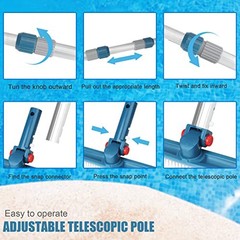 Professional 16 Foot Telescopic Aluminum Swimming Pool Pole – Attach 16ft
