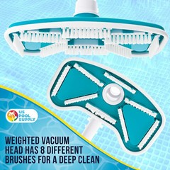 U.S. Pool Supply 11&Prime; Weighted Butterfly Pool Vacuum Head, 1-1/4&Prime; or 1-1/2&Prime; Sw…