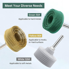 3Pcs Bristle Disc 2 Inch Gasket Remover Wheel Tool – 50#, 80#, 120# Size,