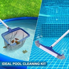 Pool Cleaning Kit, Including Pool Brush & Ultra Fine Mesh Pool Skimmer Net