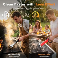 NeatLt Electric Grill Brush for Outdoor Grill, Cordless BBQ Cleaner Red