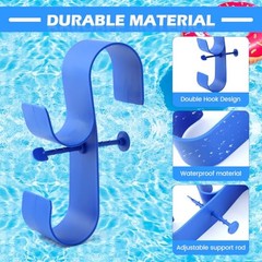Poolside Pool Leaf Skimmer Net Holder – Pole Hanger Hooks – 2