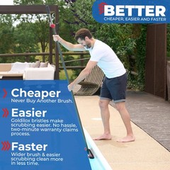 ProTuff 490 Promise 22in Pool Brush, Algae Scrubber for Walls & Steps
