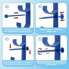 Adjustable 3-Hook Pool Pole Hanger – Above Ground Accessories for Gray