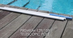 15ft Heavy Duty Telescopic Pool Pole – Adjustable Aluminum, Fits Vacuum & Net, A