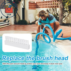 Pool Vacuum Head Brush Replacement Set, Universal Fit 7-Piece