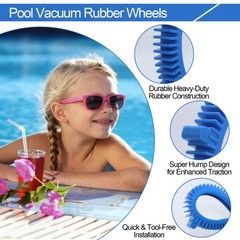 Front Tire Kit with Replacement Tires for Pool Cleaners 2 Pcs Blue