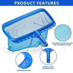 Swimming Pool Cleaner, Pool Skimmer Leaf Net with 18&Prime; Pool Skimmer Net