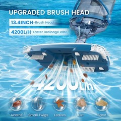 Wireless Pool Vacuum Cleaner, 18.5 GPM Suction