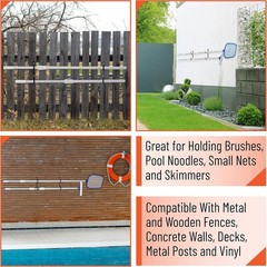 Sleek 2-Pack Pool Equipment Hooks – U-Shape Design for Wall/Fence Mounting