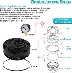 6-Port Module w/ Valve Shell Oring &Pressure Gauge for Paramount 004-302-4408-00