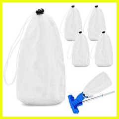 5Pcs Pool Leaf Vacuum Net Bag Fine Mesh with Locking Cord,11.4&Prime; x 5.5&Prime; Fine M…