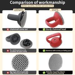 Cast Iron Cleaner Scrubber with Heavy Duty Handle, 3mm Welded 1 pieces Red