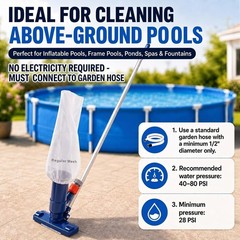 Effortless Cleaning Pool Vacuum – Non-Electric Design with 2 Bag Options