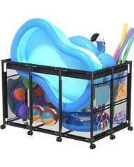 SHAPON Pool Storage Bin XXL Mesh Rolling Cart