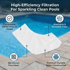 Nylon Pool Leaf Vacuum Filter Bag – 180 Micron Fine Pore Filter Sock for Pool…