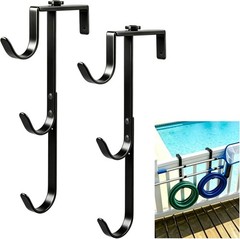 2 Pack Upgraded 3-Tier Pool Fence Hooks Pool Equipment Adjustable Heavy Duty