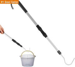 Pool Skimmer Hook Skimmer Basket Pole Collapsible Hook with Handle 39.7 Inch Poo