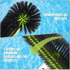 HeavyDuty Pool Brush 17.5 Inch Aluminum 7 Rows Nylon Bristles for Pool Walls Ti